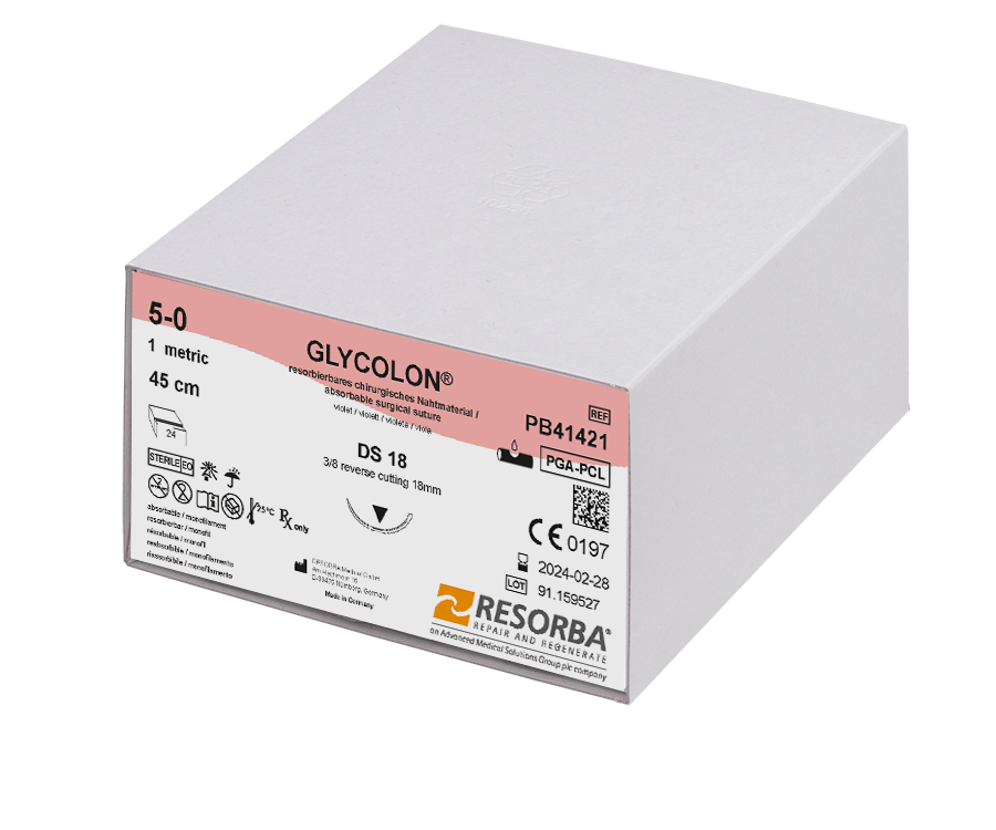 Гликолон фиолетовыйМ1 (5/0) 45 см DS 18 24шт.