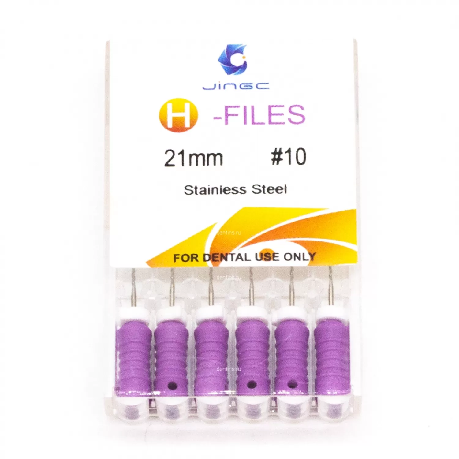 Файлы эндодонтические JiNGC H-files, 10, 21 мм