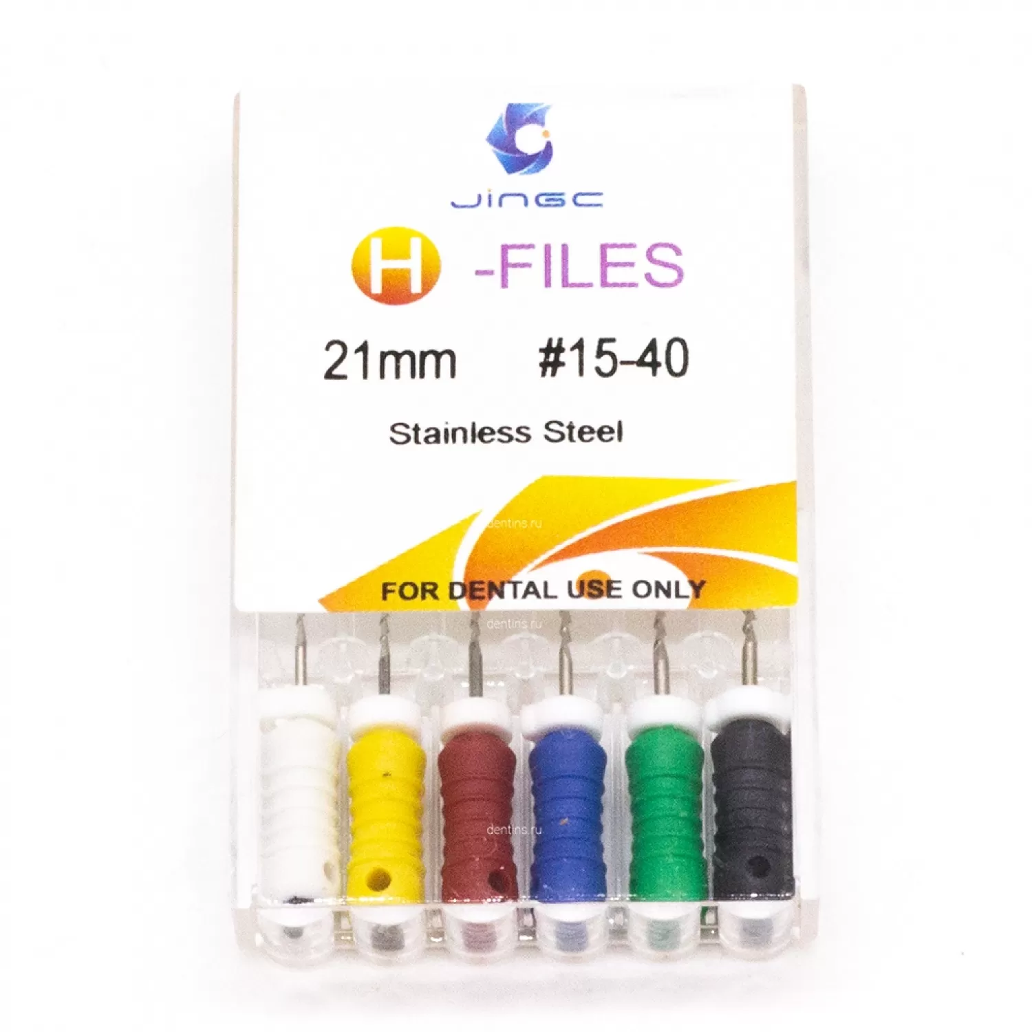 Файлы эндодонтические JiNGC H-files, 15-40, 21 мм