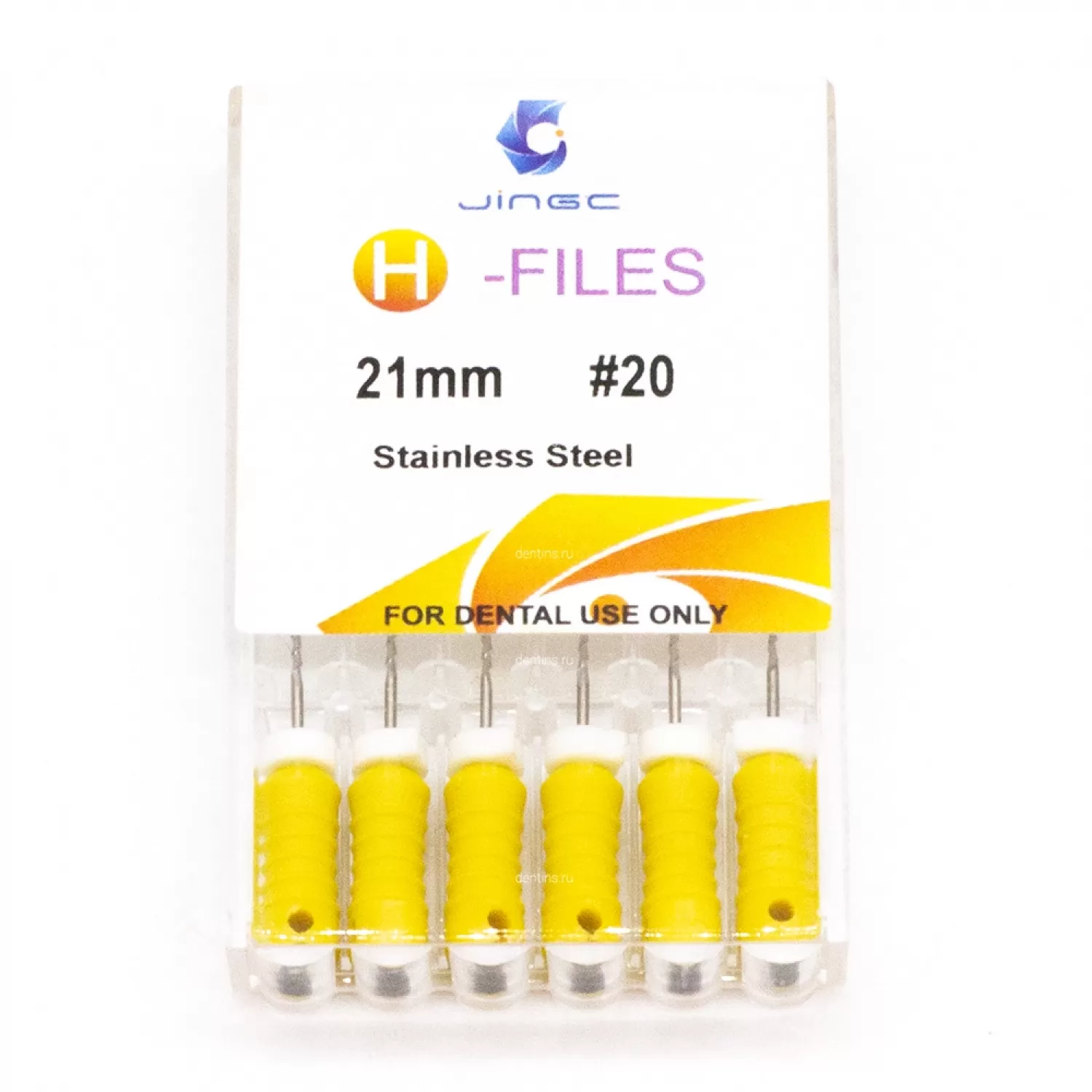 Файлы эндодонтические JiNGC H-files, 20, 21 мм