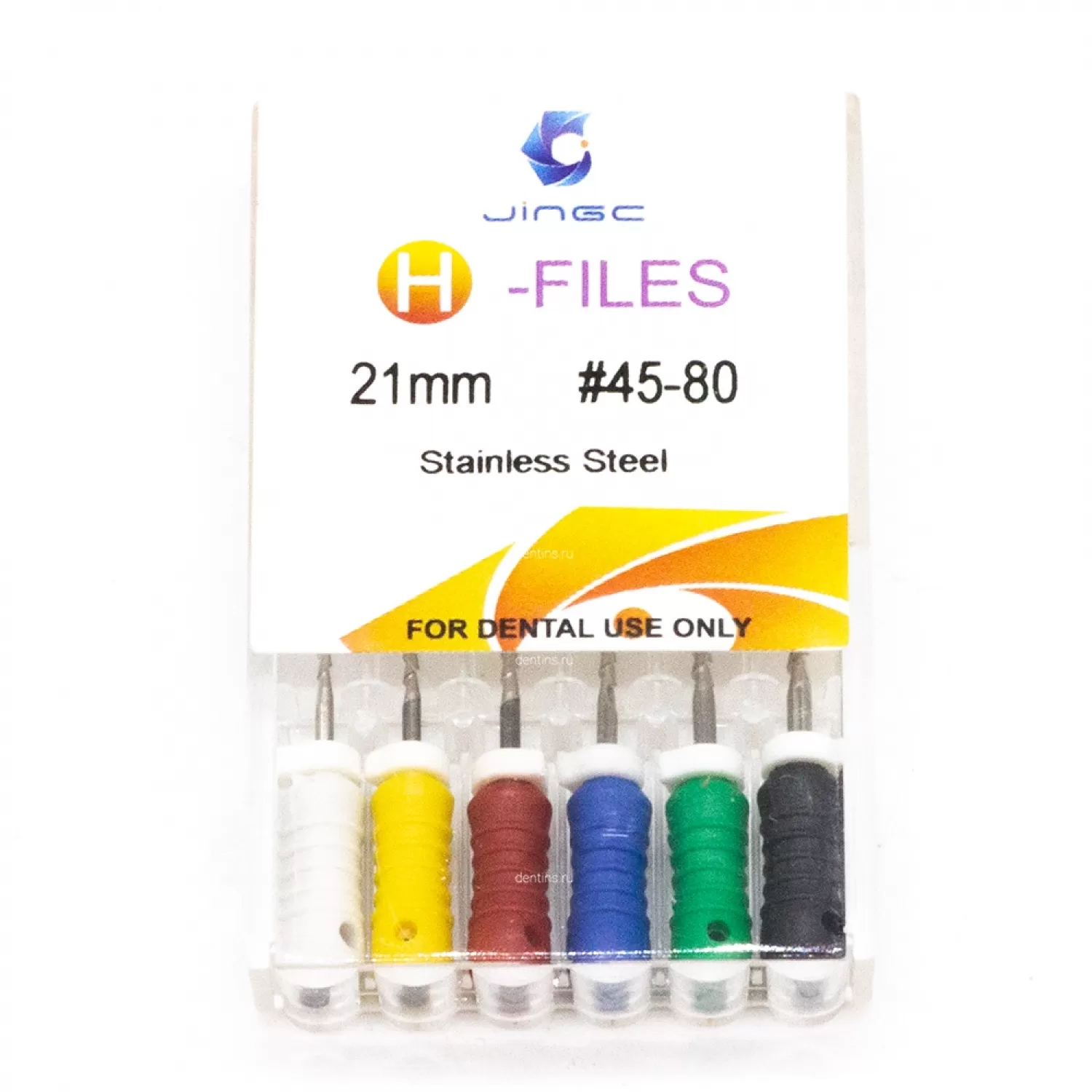 Файлы эндодонтические JiNGC H-files, 45-80, 21 мм