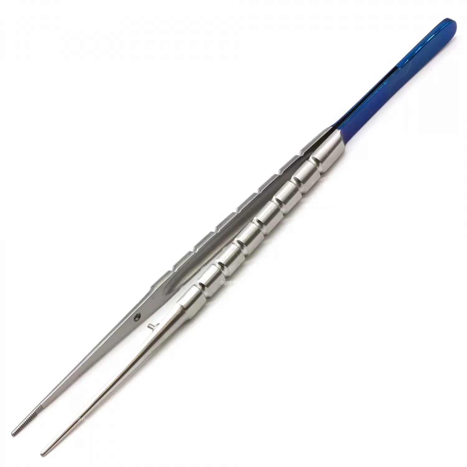 Пинцет микрохирургический Round Blue, прямой