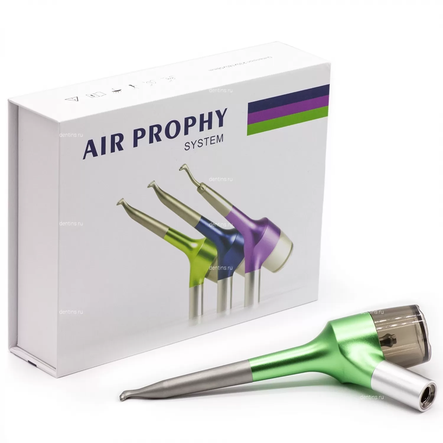 Air Flow Наконечник стоматологический Air-prophy System (Тип Kavo), зеленый с переходником KAVO