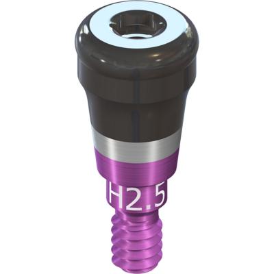 Абатмент Novaloc, с винтом, прямой 0°, RB/WB, диаметр 3.8 мм, высота десны 2,5 мм.