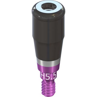 Абатмент Novaloc, с винтом, прямой 0°, RB/WB, диаметр 3.8 мм, высота десны 5,5 мм.