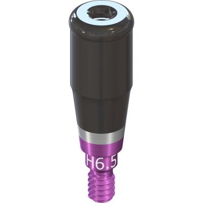 Абатмент Novaloc, с винтом, прямой 0°, RB/WB, диаметр 3.8 мм, высота десны 6,5 мм.