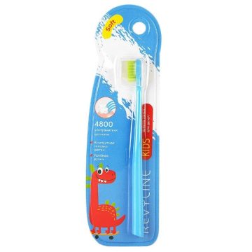 Детская зубная щетка Revyline Kids S4800 голубая - салатовая, Soft