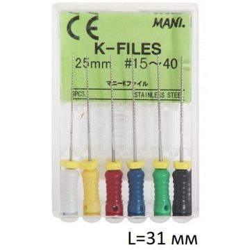 К-Файлы - K-Files L31 мм - дрильборы ручные (бурав Керра)